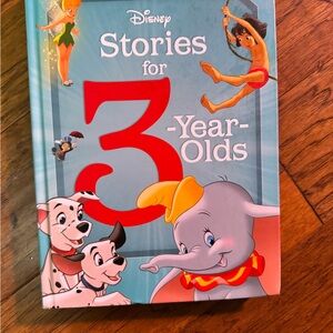Disney Stories for 3-Year-Olds Book with Red and Blue Cover